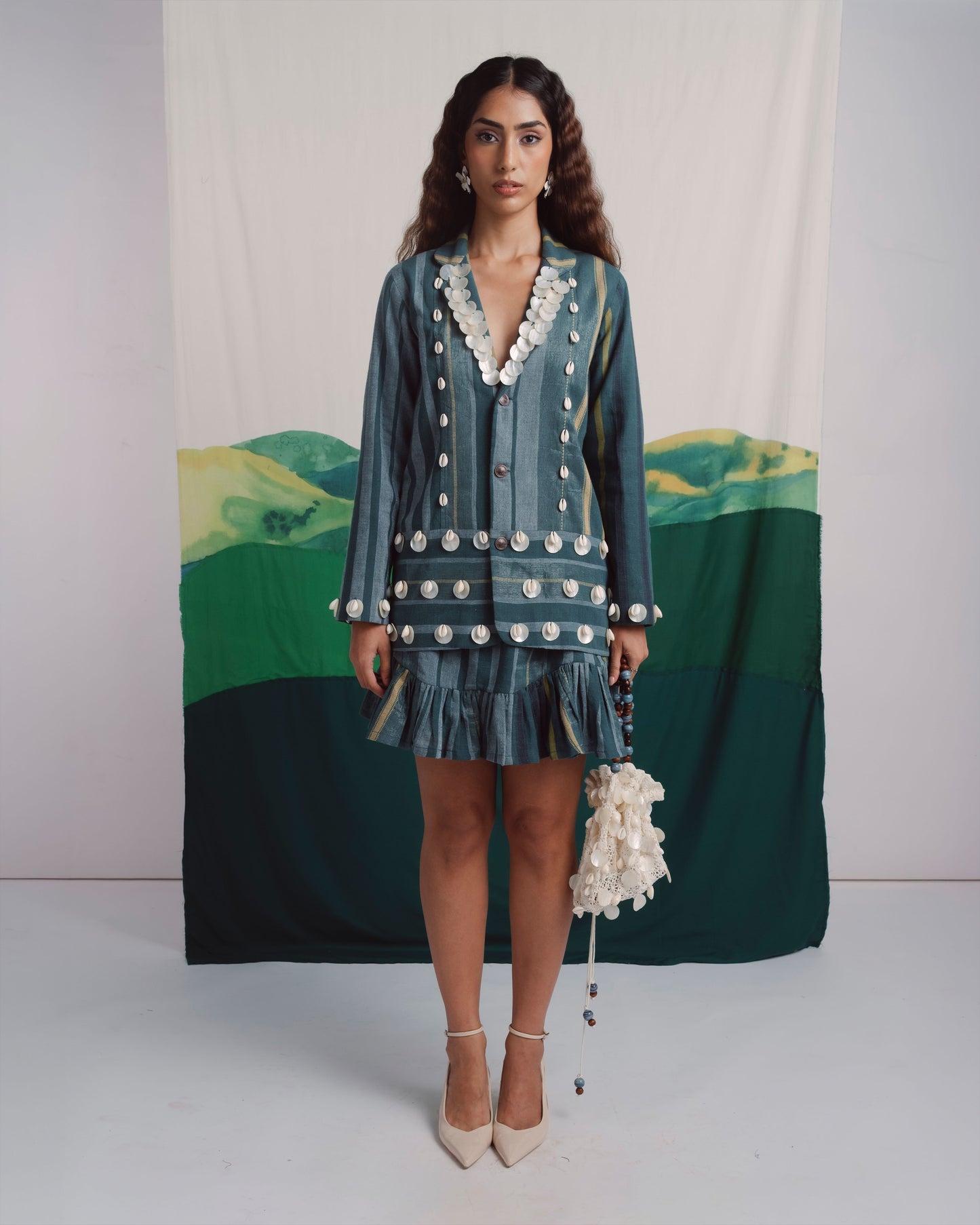 Leher Blazer Co-ord Set